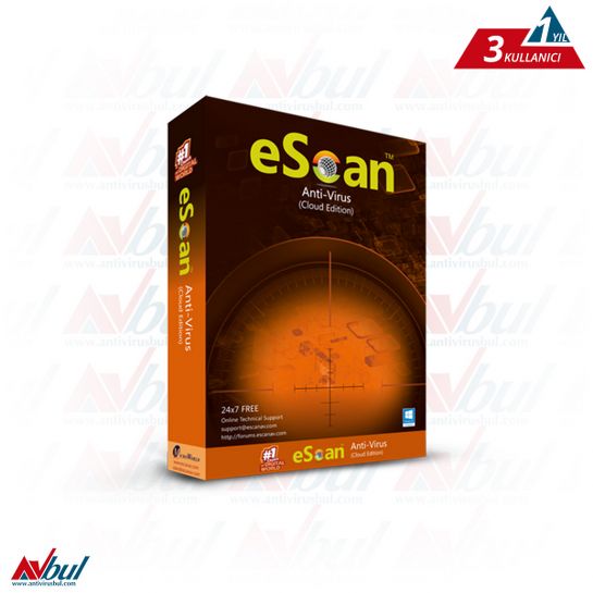 eScan Anti-Virus 3 Kullanıcı 1 Yıl Satın Al